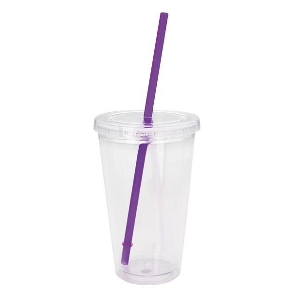 Clear Tumbler with Colored Lid - 18 oz - Image 15