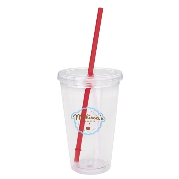 Clear Tumbler with Colored Lid - 18 oz - Image 16