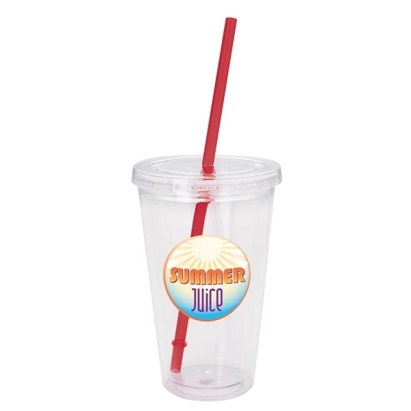 Clear Tumbler with Colored Lid - 18 oz - Image 18