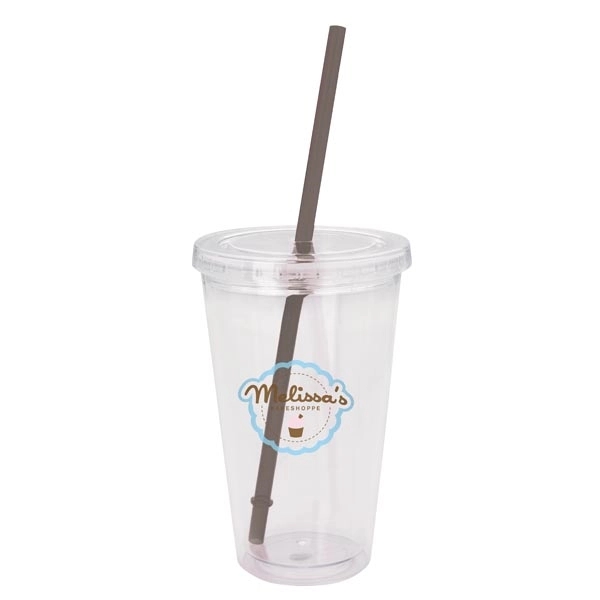 Clear Tumbler with Colored Lid - 18 oz - Image 19