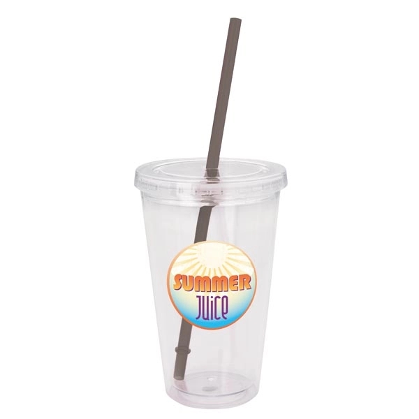 Clear Tumbler with Colored Lid - 18 oz - Image 21