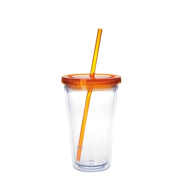 Clear Tumbler with Colored Lid - 18 oz - Image 25