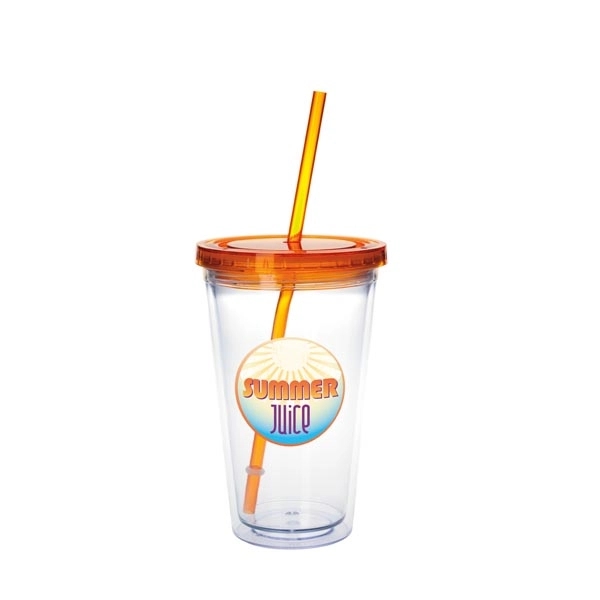 Clear Tumbler with Colored Lid - 18 oz - Image 26