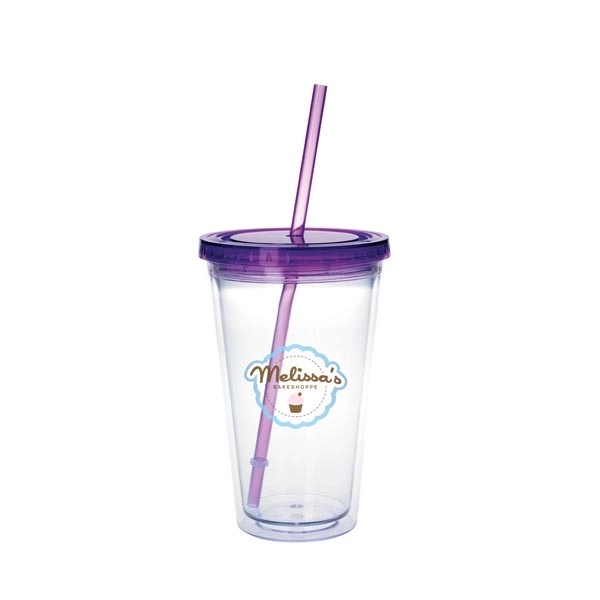 Clear Tumbler with Colored Lid - 18 oz - Image 27