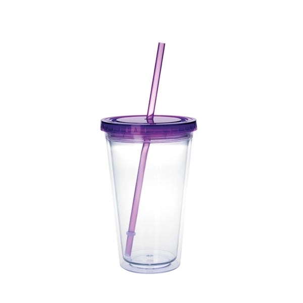 Clear Tumbler with Colored Lid - 18 oz - Image 28