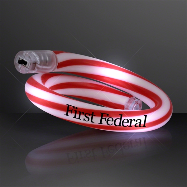 Flashing Christmas Candy Cane Bracelets - Image 1