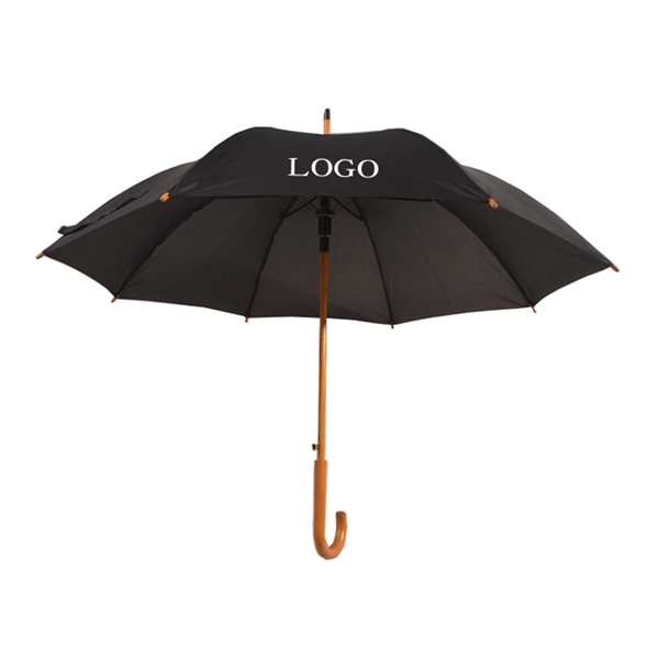 Straight Umbrella With Wood Handle - Image 1