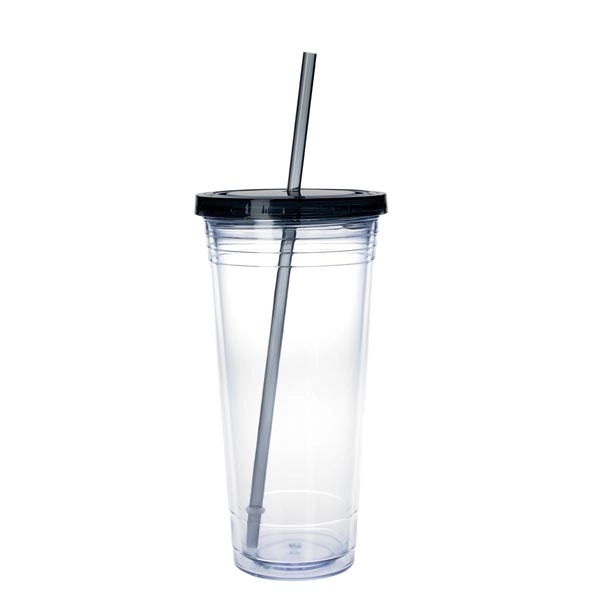 Clear Tumbler with Colored Lid - 24 oz - Image 3
