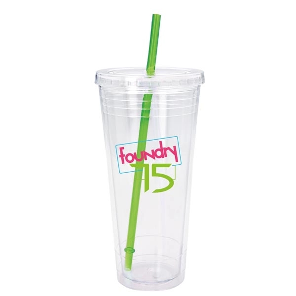Clear Tumbler with Colored Lid - 24 oz - Image 8