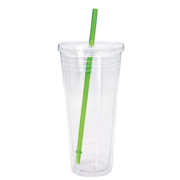 Clear Tumbler with Colored Lid - 24 oz - Image 9