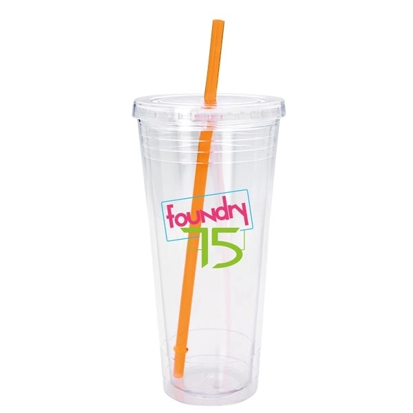 Clear Tumbler with Colored Lid - 24 oz - Image 10