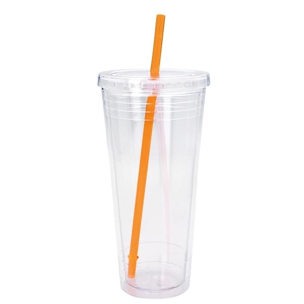 Clear Tumbler with Colored Lid - 24 oz - Image 11