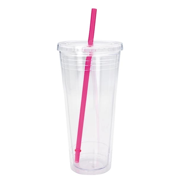 Clear Tumbler with Colored Lid - 24 oz - Image 14