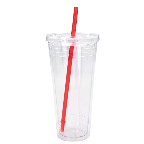 Clear Tumbler with Colored Lid - 24 oz - Image 18