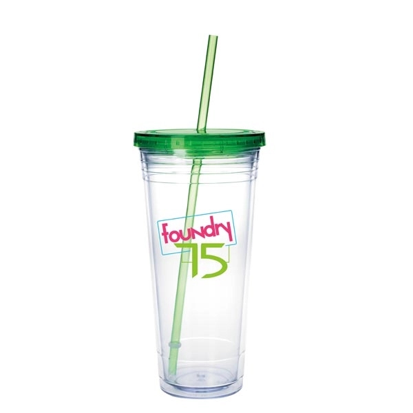 Clear Tumbler with Colored Lid - 24 oz - Image 21