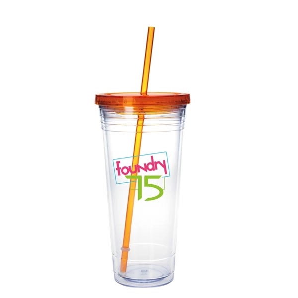 Clear Tumbler with Colored Lid - 24 oz - Image 23