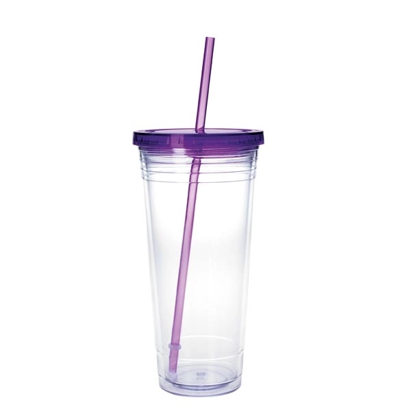 Clear Tumbler with Colored Lid - 24 oz - Image 26