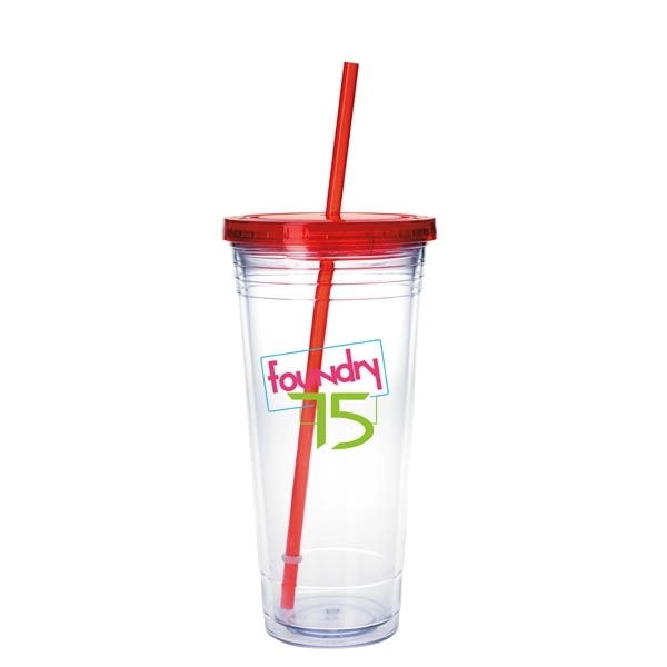 Clear Tumbler with Colored Lid - 24 oz - Image 27