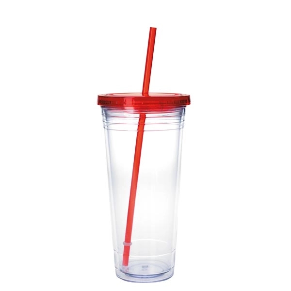 Clear Tumbler with Colored Lid - 24 oz - Image 28