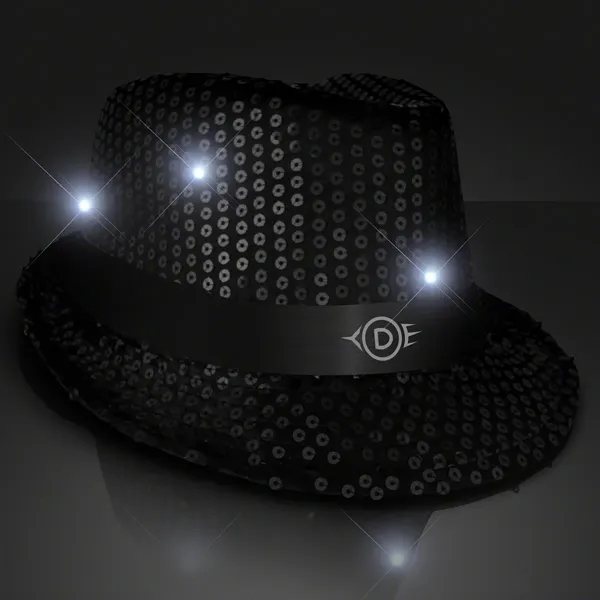 Shiny Single Colored Fedora Hats with Flashing Lights - Image 8
