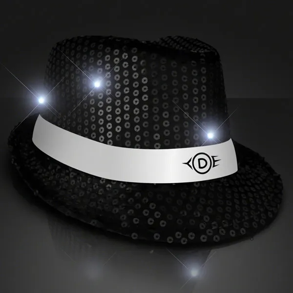 Shiny Single Colored Fedora Hats with Flashing Lights - Image 9