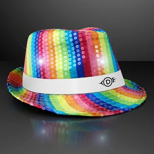 Shiny Single Colored Fedora Hats with Flashing Lights - Image 11
