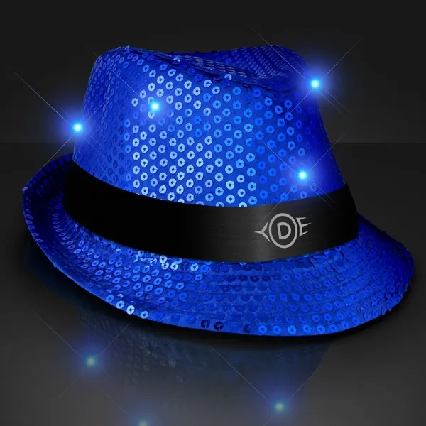 Shiny Single Colored Fedora Hats with Flashing Lights - Image 12