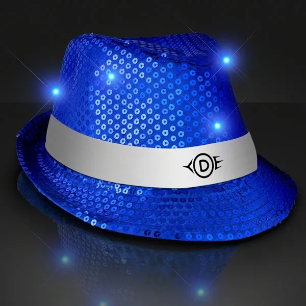 Shiny Single Colored Fedora Hats with Flashing Lights - Image 13