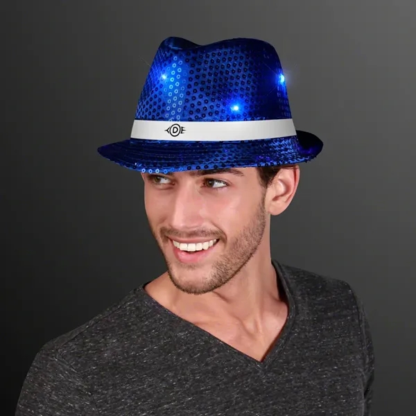 Shiny Single Colored Fedora Hats with Flashing Lights - Image 14