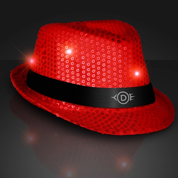 Shiny Single Colored Fedora Hats with Flashing Lights - Image 16