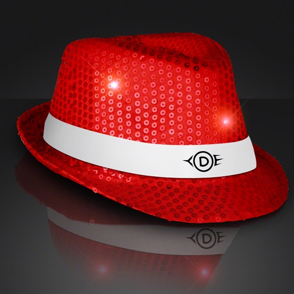 Shiny Single Colored Fedora Hats with Flashing Lights - Image 17