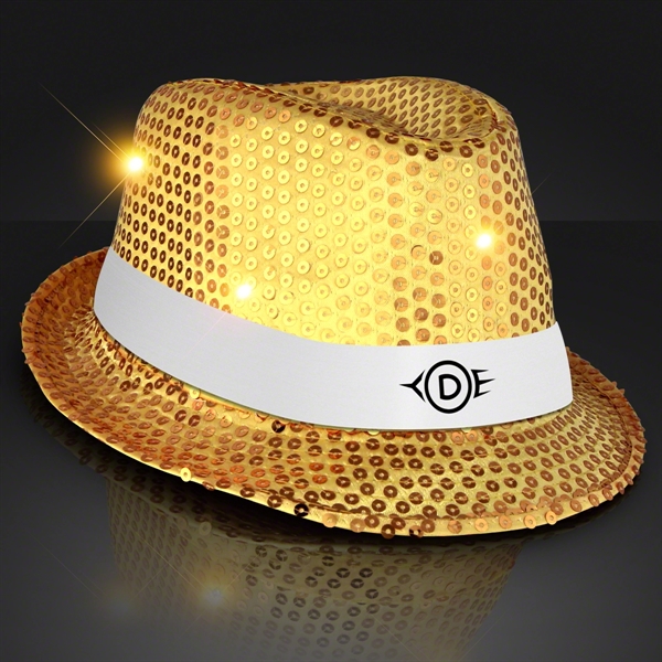 Shiny Single Colored Fedora Hats with Flashing Lights - Image 18