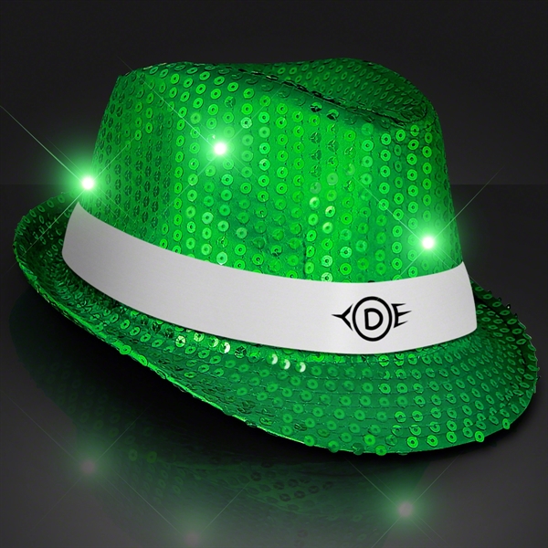Shiny Single Colored Fedora Hats with Flashing Lights - Image 20