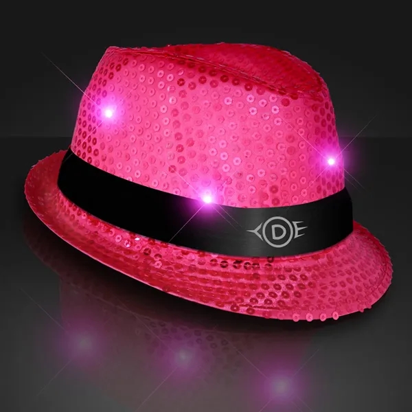 Shiny Single Colored Fedora Hats with Flashing Lights - Image 22