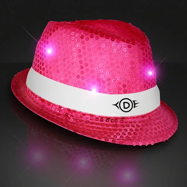 Shiny Single Colored Fedora Hats with Flashing Lights - Image 23