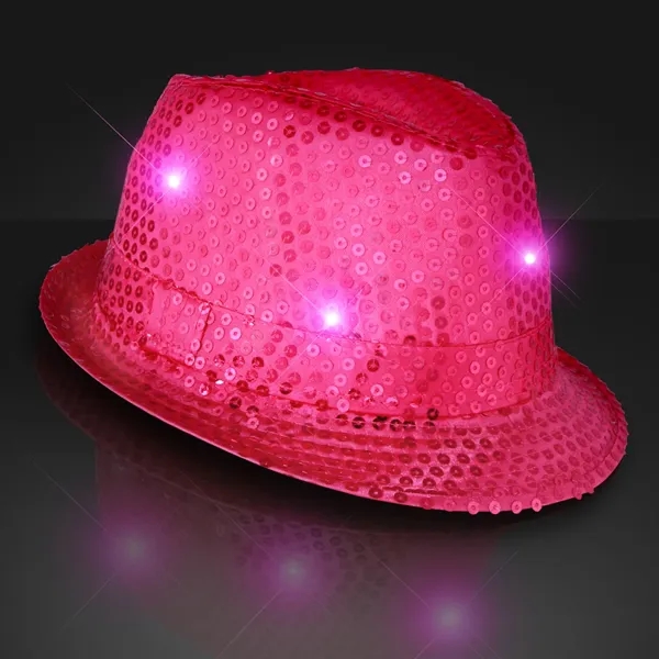 Shiny Single Colored Fedora Hats with Flashing Lights - Image 24