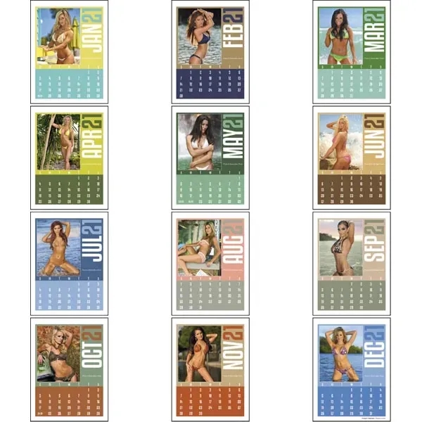Full Color Stick Up, Swimsuit Grid 2022 Calendar - Image 15