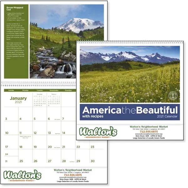 America the Beautiful with Recipes 2022 Calendar - Image 1