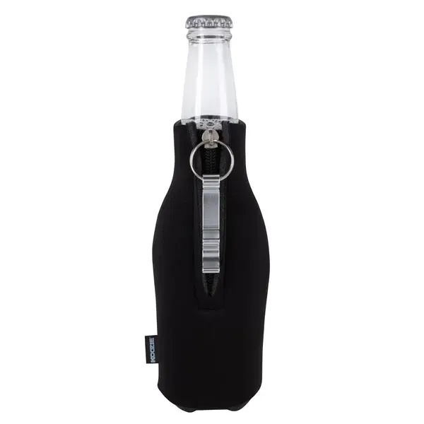 Zip-Up Bottle Koozie®Kooler with Opener - Image 2