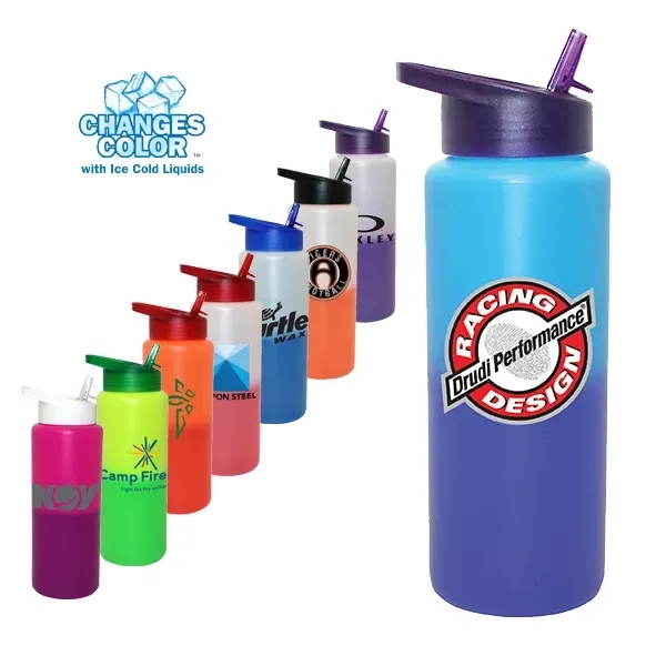 32 oz. Mood Sports Bottle with Straw Cap Lid - Image 11