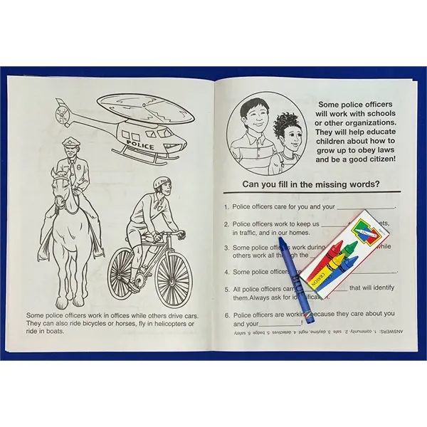Police Officers Care Coloring and Activity Book Fun Pack - Image 4