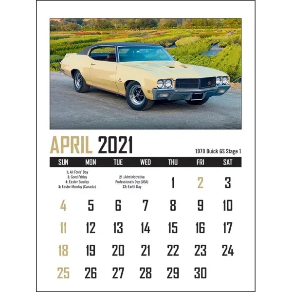 Full Color Stick Up, Memorable Muscle Grid 2022 Calendar - Image 5