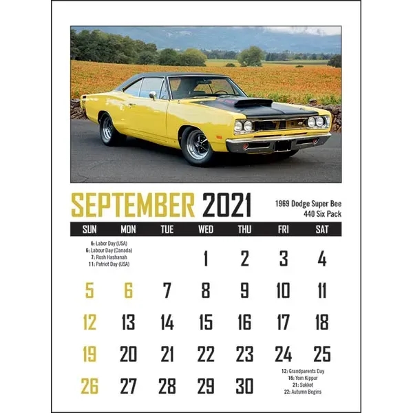 Full Color Stick Up, Memorable Muscle Grid 2022 Calendar - Image 10