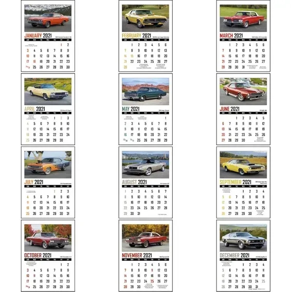Full Color Stick Up, Memorable Muscle Grid 2022 Calendar - Image 15