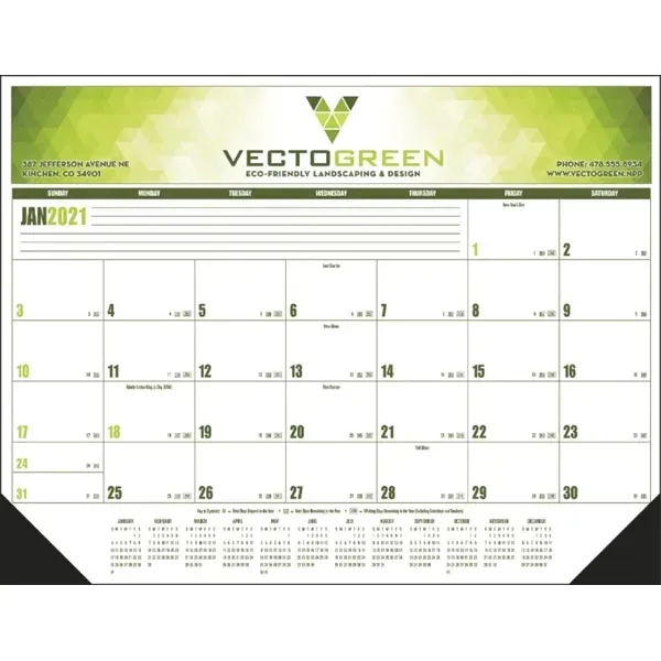 Multi-Colored 2022 Desk Calendar Pad with Vinyl Corners - Image 2