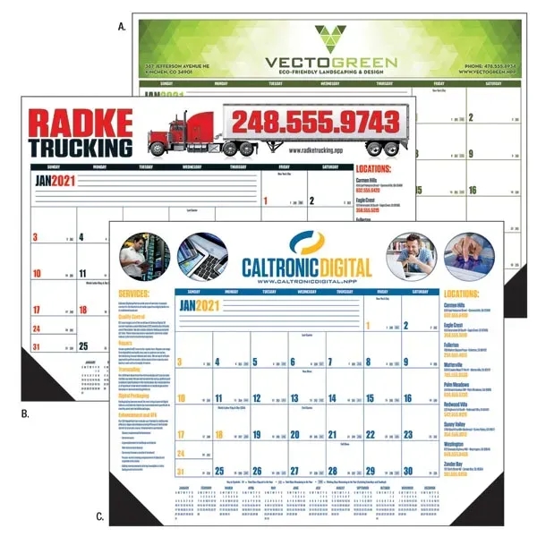 Multi-Colored 2022 Desk Calendar Pad with Vinyl Corners - Image 1