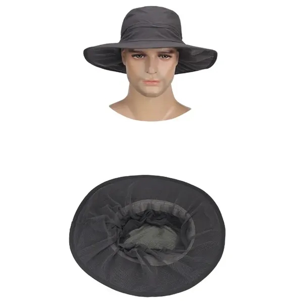 Outdoor Fishing Cap Mesh Head Net Face Protector Sun Hat     - Image 3