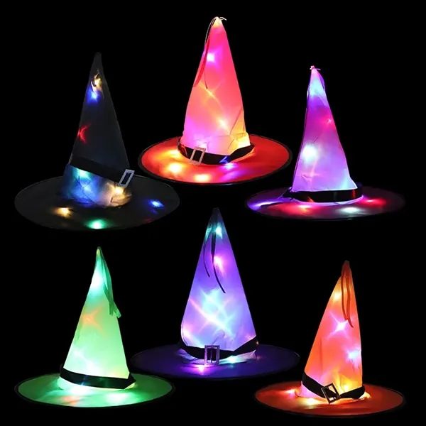 Halloween Witch Hat With Led Lights     - Image 1