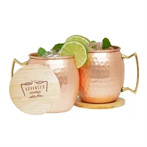 Barrel Style Moscow Mule Mug with Brass Handle
