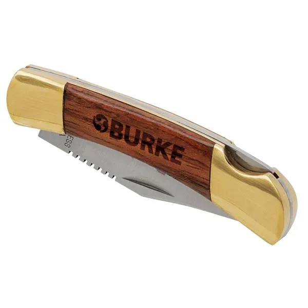 Small Rosewood Pocket Knife - Gold - Image 1